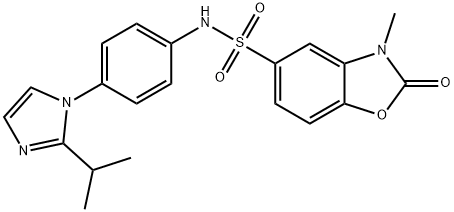 3-methyl-2-oxo-N-[4-(2-propan-2-ylimidazol-1-yl)phenyl]-1,3-benzoxazole-5-sulfonamide Struktur