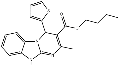 butyl 2-methyl-4-thiophen-2-yl-1,4-dihydropyrimido[1,2-a]benzimidazole-3-carboxylate Struktur