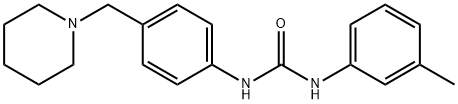 1-(3-methylphenyl)-3-[4-(piperidin-1-ylmethyl)phenyl]urea Struktur