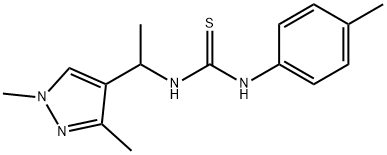 1-[1-(1,3-dimethylpyrazol-4-yl)ethyl]-3-(4-methylphenyl)thiourea Struktur