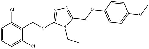 3-[(2,6-dichlorophenyl)methylsulfanyl]-4-ethyl-5-[(4-methoxyphenoxy)methyl]-1,2,4-triazole Struktur