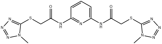 2-(1-methyltetrazol-5-yl)sulfanyl-N-[6-[[2-(1-methyltetrazol-5-yl)sulfanylacetyl]amino]pyridin-2-yl]acetamide Struktur