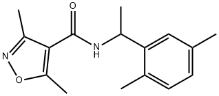 N-[1-(2,5-dimethylphenyl)ethyl]-3,5-dimethyl-1,2-oxazole-4-carboxamide Struktur