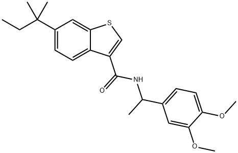 N-[1-(3,4-dimethoxyphenyl)ethyl]-6-(2-methylbutan-2-yl)-1-benzothiophene-3-carboxamide Struktur