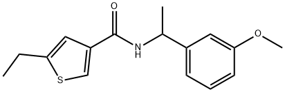 5-ethyl-N-[1-(3-methoxyphenyl)ethyl]thiophene-3-carboxamide Struktur