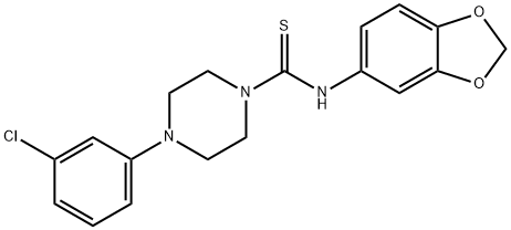 N-(1,3-benzodioxol-5-yl)-4-(3-chlorophenyl)piperazine-1-carbothioamide Struktur