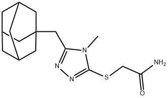 2-[[5-(1-adamantylmethyl)-4-methyl-1,2,4-triazol-3-yl]sulfanyl]acetamide Struktur