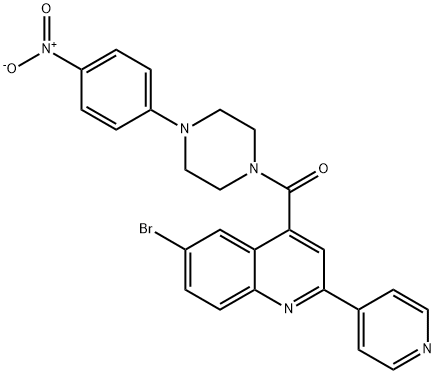 (6-bromo-2-pyridin-4-ylquinolin-4-yl)-[4-(4-nitrophenyl)piperazin-1-yl]methanone Struktur