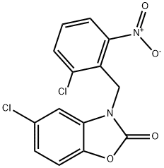 5-chloro-3-[(2-chloro-6-nitrophenyl)methyl]-1,3-benzoxazol-2-one Struktur