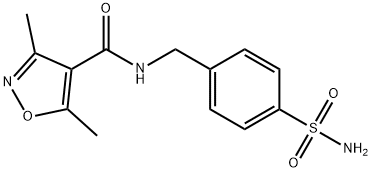 3,5-dimethyl-N-[(4-sulfamoylphenyl)methyl]-1,2-oxazole-4-carboxamide Struktur