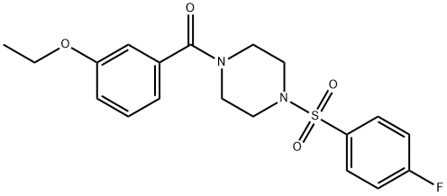 (3-ethoxyphenyl)-[4-(4-fluorophenyl)sulfonylpiperazin-1-yl]methanone Struktur