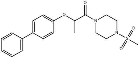 1-(4-methylsulfonylpiperazin-1-yl)-2-(4-phenylphenoxy)propan-1-one Struktur