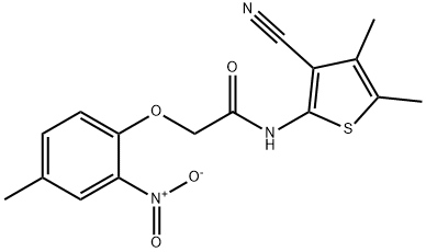 N-(3-cyano-4,5-dimethylthiophen-2-yl)-2-(4-methyl-2-nitrophenoxy)acetamide Struktur