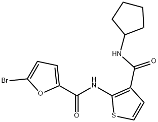 5-bromo-N-[3-(cyclopentylcarbamoyl)thiophen-2-yl]furan-2-carboxamide Struktur