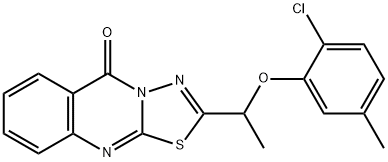 2-[1-(2-chloro-5-methylphenoxy)ethyl]-[1,3,4]thiadiazolo[2,3-b]quinazolin-5-one Struktur