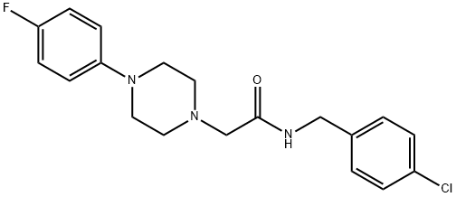 N-[(4-chlorophenyl)methyl]-2-[4-(4-fluorophenyl)piperazin-1-yl]acetamide Struktur