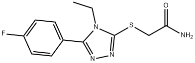 2-[[4-ethyl-5-(4-fluorophenyl)-1,2,4-triazol-3-yl]sulfanyl]acetamide Struktur