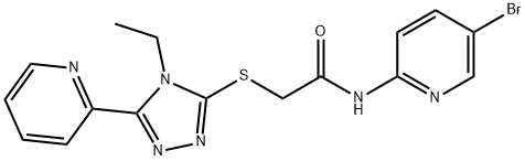 N-(5-bromopyridin-2-yl)-2-[(4-ethyl-5-pyridin-2-yl-1,2,4-triazol-3-yl)sulfanyl]acetamide Struktur