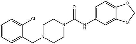 N-(1,3-benzodioxol-5-yl)-4-[(2-chlorophenyl)methyl]piperazine-1-carboxamide Struktur