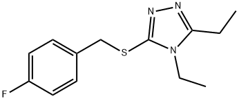 3,4-diethyl-5-[(4-fluorophenyl)methylsulfanyl]-1,2,4-triazole Struktur