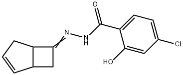 N-[(E)-7-bicyclo[3.2.0]hept-3-enylideneamino]-4-chloro-2-hydroxybenzamide Struktur