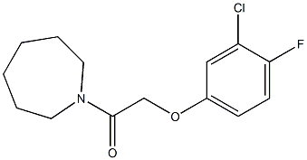 1-(azepan-1-yl)-2-(3-chloro-4-fluorophenoxy)ethanone Struktur