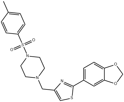 2-(1,3-benzodioxol-5-yl)-4-[[4-(4-methylphenyl)sulfonylpiperazin-1-yl]methyl]-1,3-thiazole Struktur