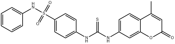 1-(4-methyl-2-oxochromen-7-yl)-3-[4-(phenylsulfamoyl)phenyl]thiourea Struktur