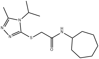 N-cycloheptyl-2-[(5-methyl-4-propan-2-yl-1,2,4-triazol-3-yl)sulfanyl]acetamide Struktur