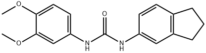 1-(2,3-dihydro-1H-inden-5-yl)-3-(3,4-dimethoxyphenyl)urea Struktur