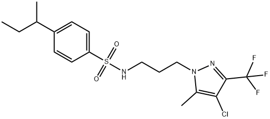 4-butan-2-yl-N-[3-[4-chloro-5-methyl-3-(trifluoromethyl)pyrazol-1-yl]propyl]benzenesulfonamide Struktur