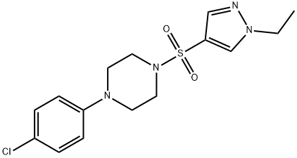 1-(4-chlorophenyl)-4-(1-ethylpyrazol-4-yl)sulfonylpiperazine Struktur