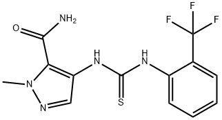 2-methyl-4-[[2-(trifluoromethyl)phenyl]carbamothioylamino]pyrazole-3-carboxamide Struktur