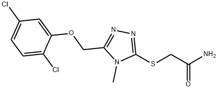 2-[[5-[(2,5-dichlorophenoxy)methyl]-4-methyl-1,2,4-triazol-3-yl]sulfanyl]acetamide Struktur