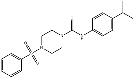 4-(benzenesulfonyl)-N-(4-propan-2-ylphenyl)piperazine-1-carboxamide Struktur