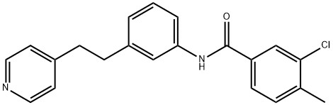 3-chloro-4-methyl-N-[3-(2-pyridin-4-ylethyl)phenyl]benzamide Struktur