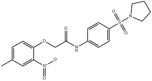 2-(4-methyl-2-nitrophenoxy)-N-(4-pyrrolidin-1-ylsulfonylphenyl)acetamide Struktur