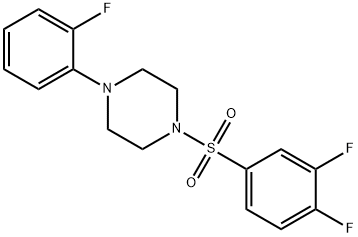 1-(3,4-difluorophenyl)sulfonyl-4-(2-fluorophenyl)piperazine Struktur