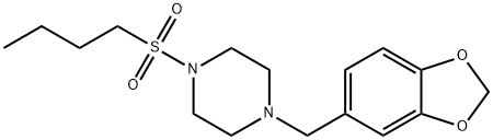 1-(1,3-benzodioxol-5-ylmethyl)-4-butylsulfonylpiperazine Struktur