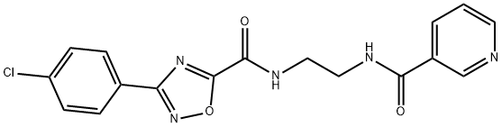 3-(4-chlorophenyl)-N-[2-(pyridine-3-carbonylamino)ethyl]-1,2,4-oxadiazole-5-carboxamide Struktur