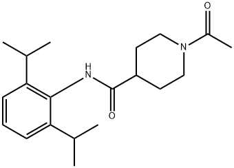 1-acetyl-N-[2,6-di(propan-2-yl)phenyl]piperidine-4-carboxamide Struktur