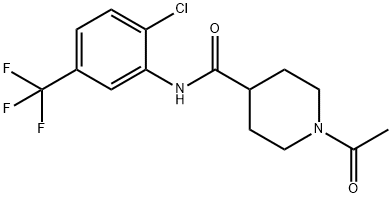 1-acetyl-N-[2-chloro-5-(trifluoromethyl)phenyl]piperidine-4-carboxamide Struktur