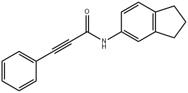 N-(2,3-dihydro-1H-inden-5-yl)-3-phenylprop-2-ynamide Struktur