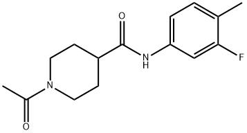 1-acetyl-N-(3-fluoro-4-methylphenyl)piperidine-4-carboxamide Struktur