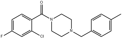 (2-chloro-4-fluorophenyl)-[4-[(4-methylphenyl)methyl]piperazin-1-yl]methanone Struktur