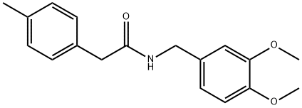 N-[(3,4-dimethoxyphenyl)methyl]-2-(4-methylphenyl)acetamide Struktur