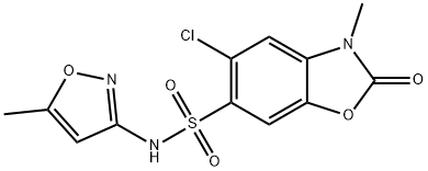 5-chloro-3-methyl-N-(5-methyl-1,2-oxazol-3-yl)-2-oxo-1,3-benzoxazole-6-sulfonamide Struktur