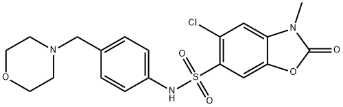 5-chloro-3-methyl-N-[4-(morpholin-4-ylmethyl)phenyl]-2-oxo-1,3-benzoxazole-6-sulfonamide Struktur