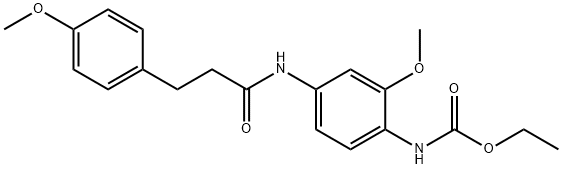 ethyl N-[2-methoxy-4-[3-(4-methoxyphenyl)propanoylamino]phenyl]carbamate Struktur