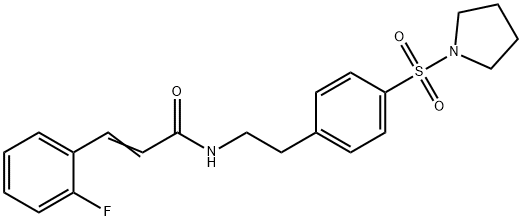 (E)-3-(2-fluorophenyl)-N-[2-(4-pyrrolidin-1-ylsulfonylphenyl)ethyl]prop-2-enamide Struktur